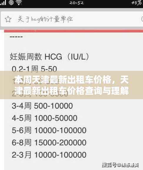天津出租车最新价格详解,如何查询与理解,成为行业小达人指南