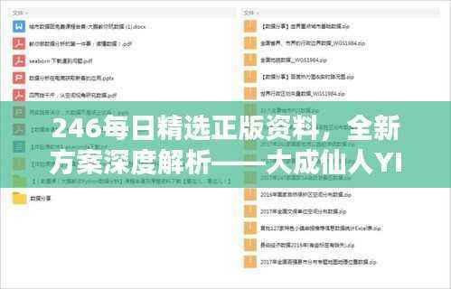 246每日精选正版资料,全新方案深度解析——大成仙人YIB358.53