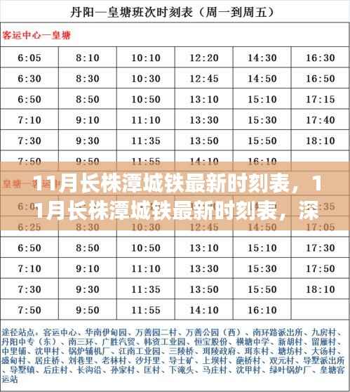 11月长株潭城铁最新时刻表,深度评测与详细介绍指南