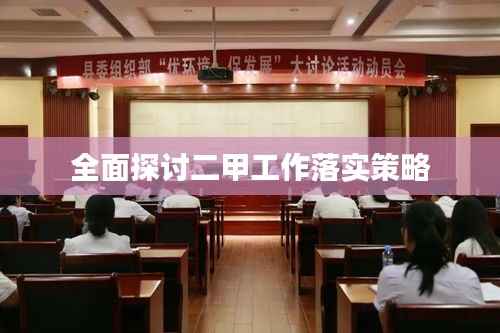 全面探讨二甲工作落实策略