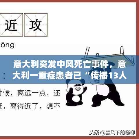 意大利突发中风死亡事件,意大利一重症患者已“传播13人”