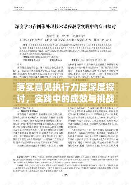 落实意见执行力度深度探讨,实践中的成效与挑战