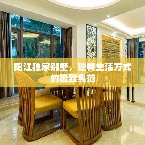 阳江独家别墅,独特生活方式的极致典范