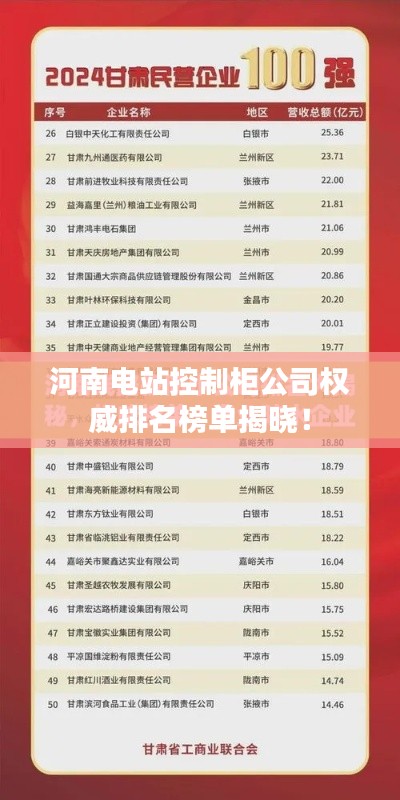 河南电站控制柜公司权威排名榜单揭晓!